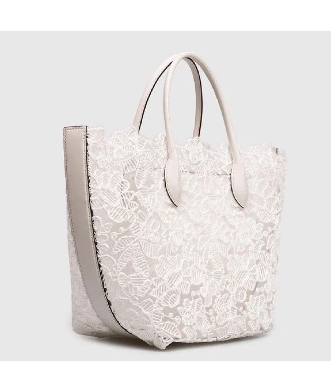 ERMANNO SCERVINO Белая пелетеная сумка тоут, фото 7