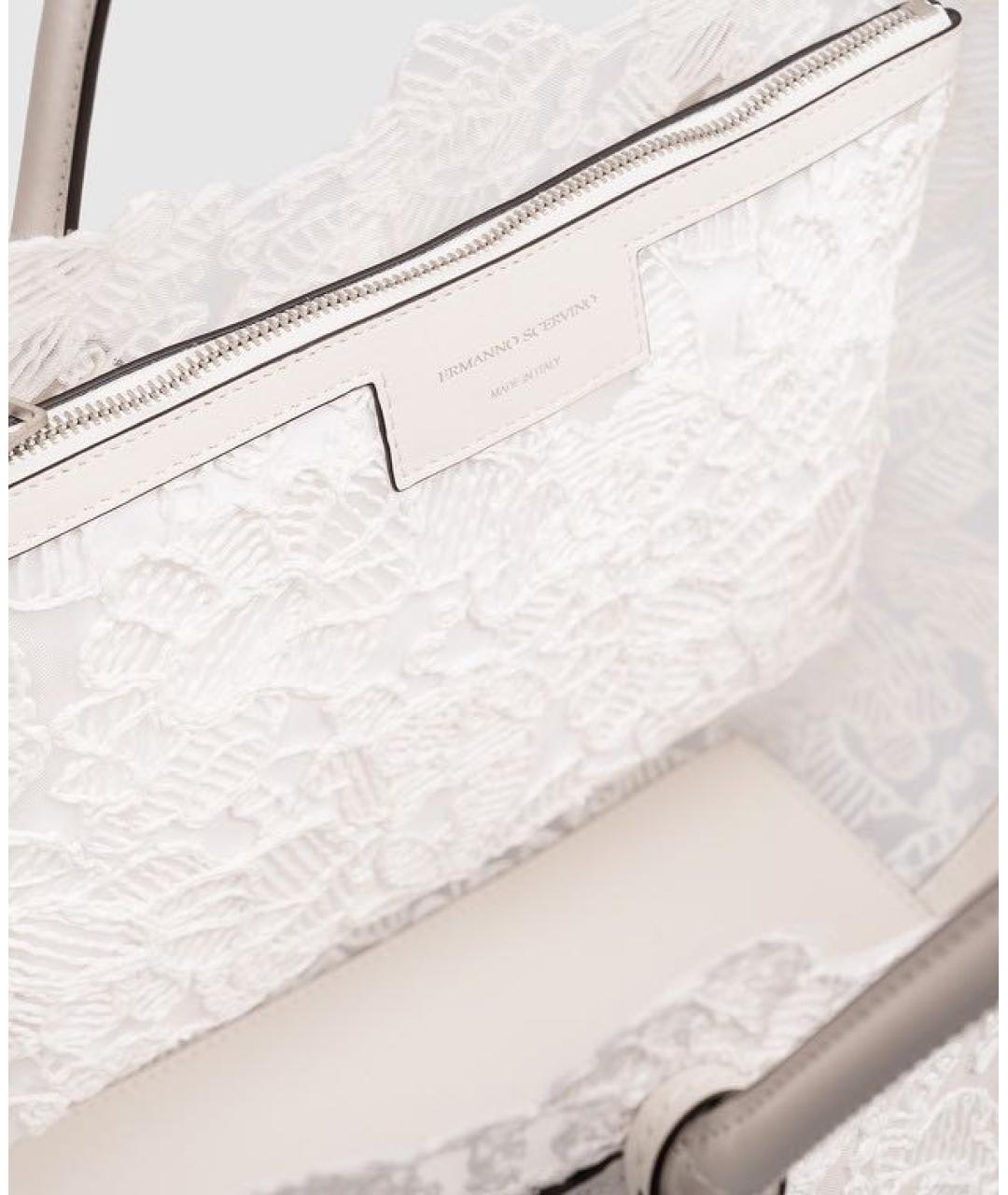 ERMANNO SCERVINO Белая пелетеная сумка тоут, фото 6