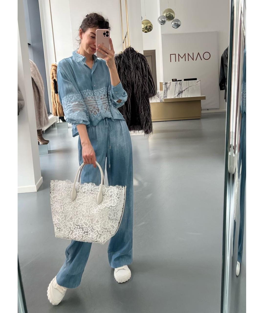 ERMANNO SCERVINO Белая пелетеная сумка тоут, фото 8