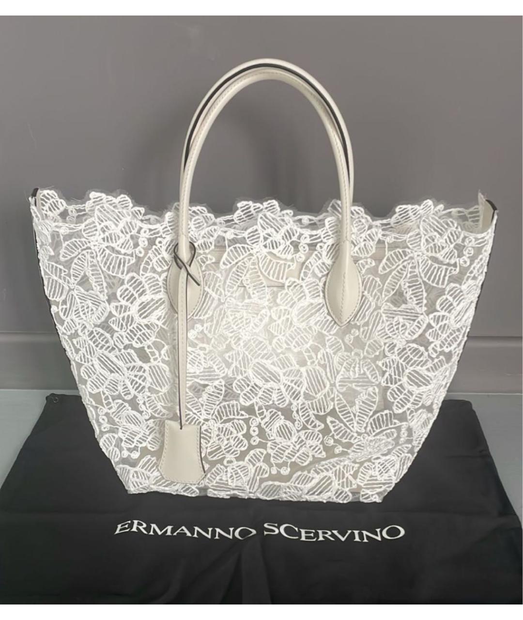 ERMANNO SCERVINO Белая пелетеная сумка тоут, фото 2