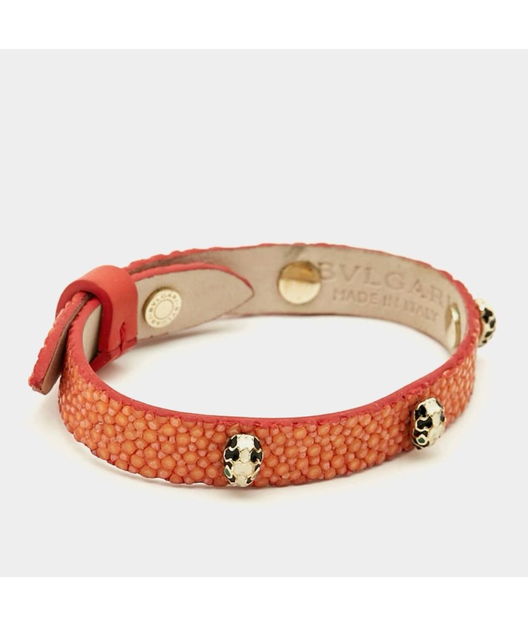 BVLGARI Оранжевый кожаный браслет, фото 9