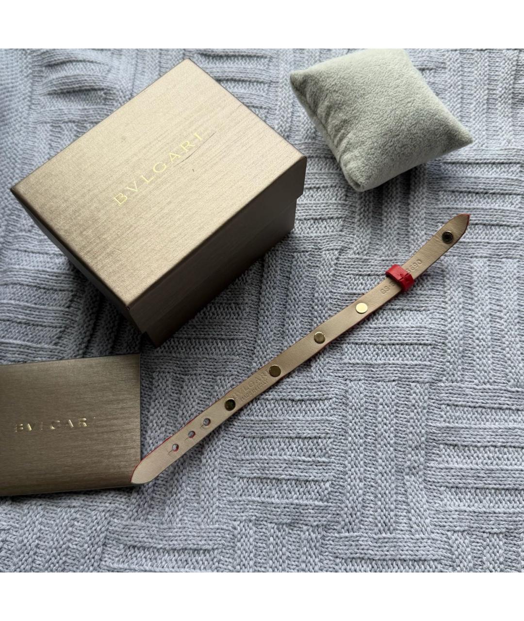 BVLGARI Оранжевый кожаный браслет, фото 7