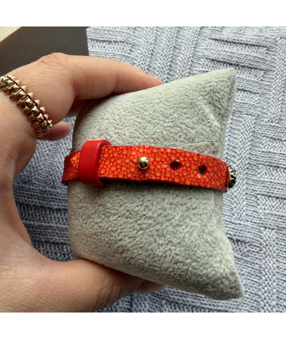 BVLGARI Оранжевый кожаный браслет, фото 6