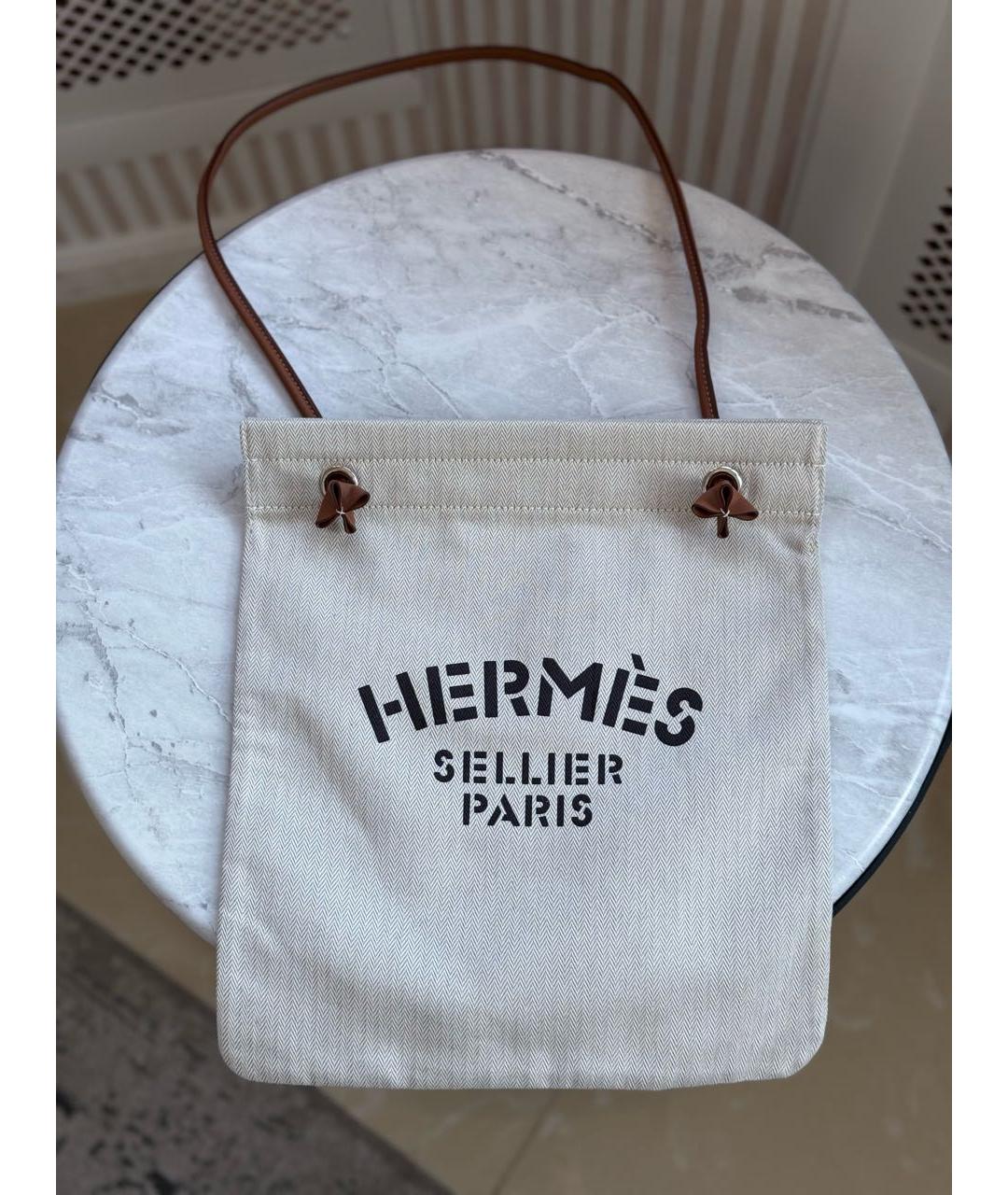 HERMES Бежевая хлопковая пляжная сумка, фото 2