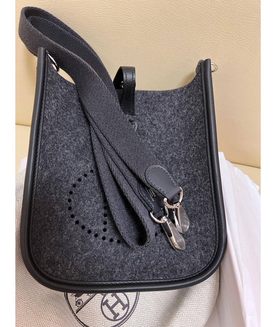 HERMES Серая шерстяная сумка через плечо, фото 5