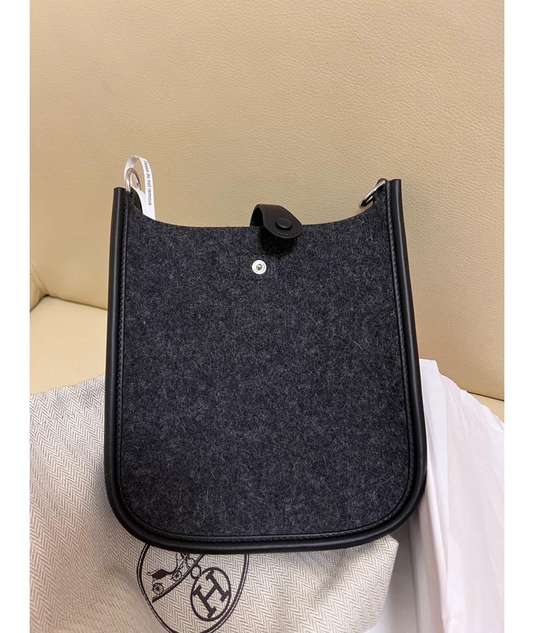 HERMES Серая шерстяная сумка через плечо, фото 3