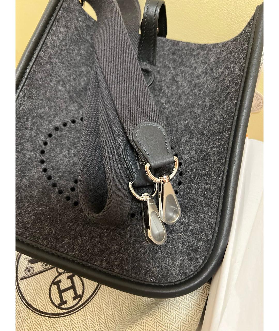 HERMES Серая шерстяная сумка через плечо, фото 2