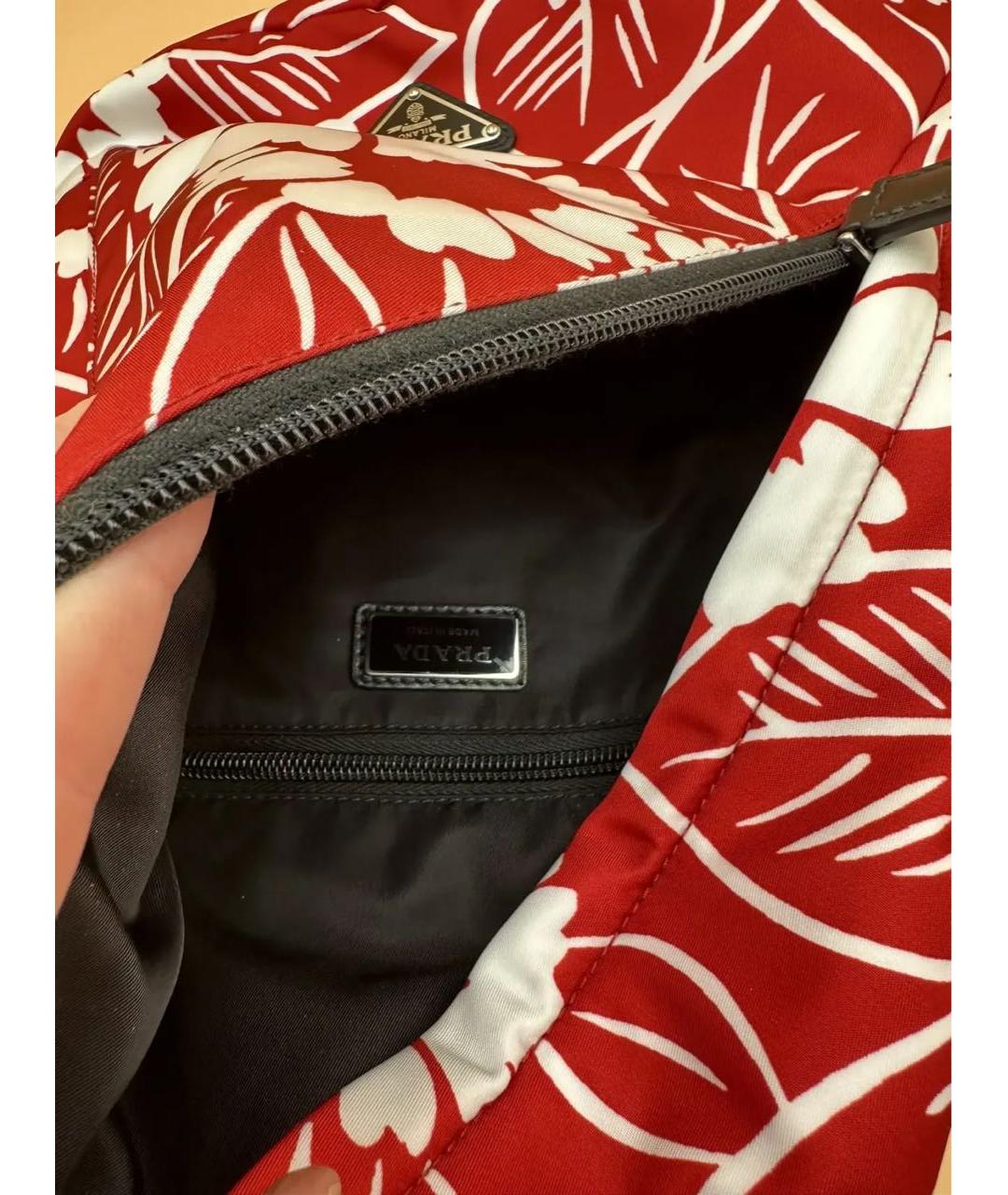 PRADA Красный тканевый рюкзак, фото 7