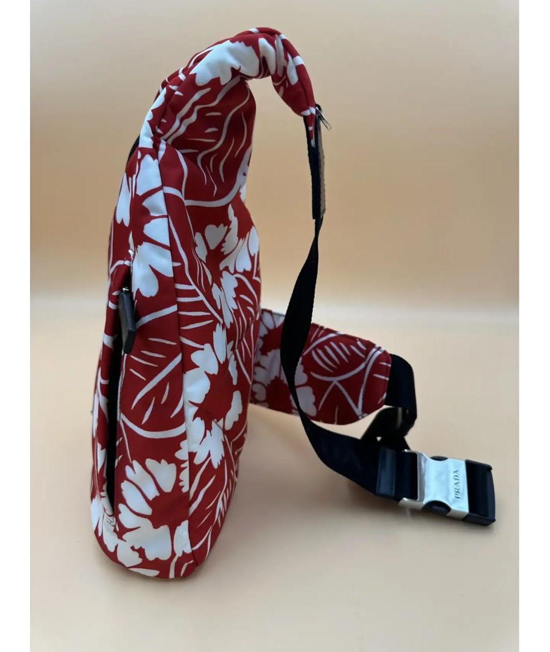 PRADA Красный тканевый рюкзак, фото 4