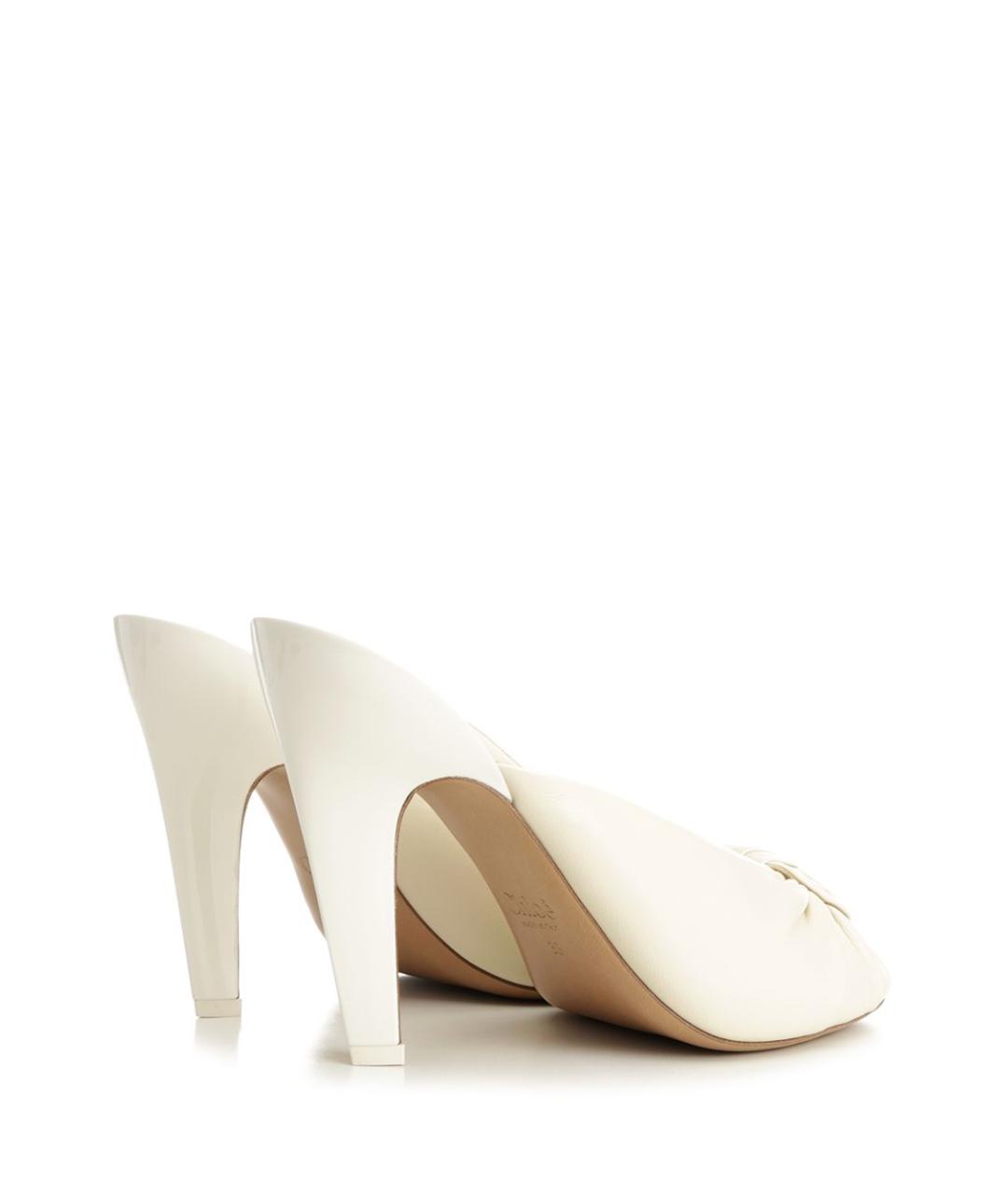 CHLOE Белые кожаные мюли, фото 3