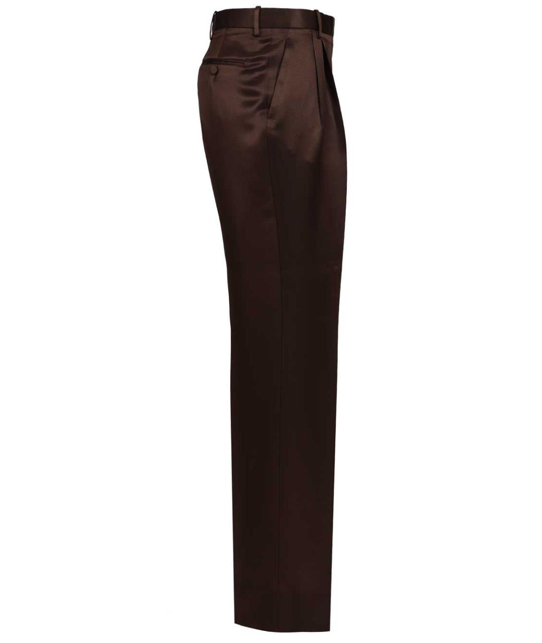 TOM FORD Коричневые шелковые брюки узкие, фото 3