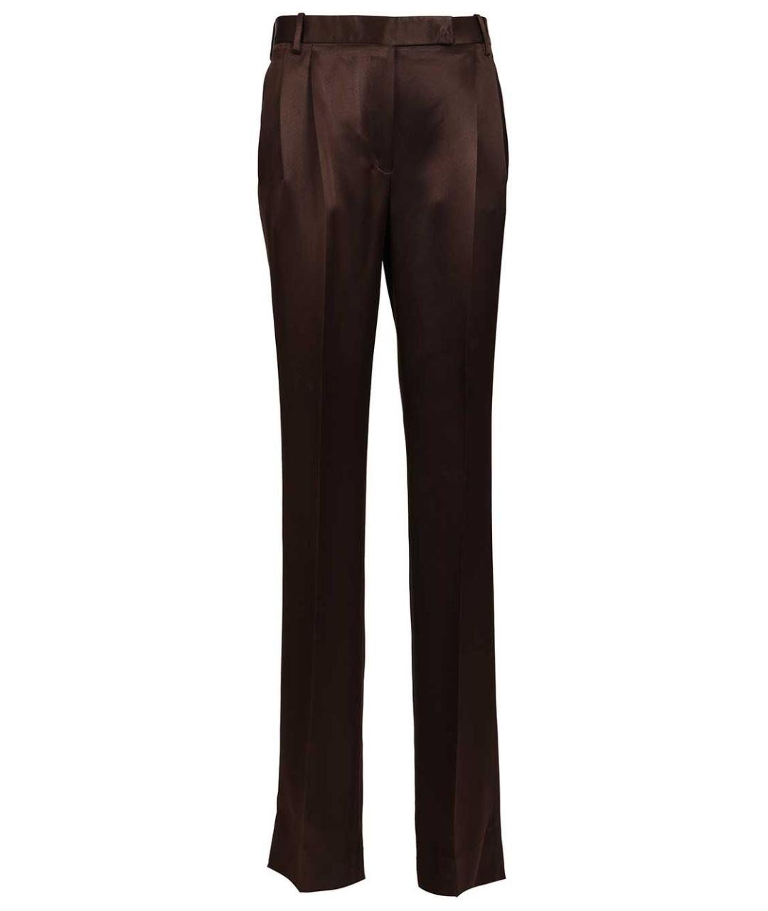 TOM FORD Коричневые шелковые брюки узкие, фото 1