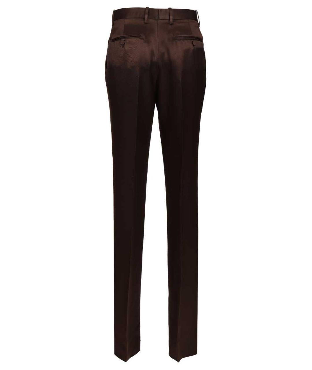 TOM FORD Коричневые шелковые брюки узкие, фото 2