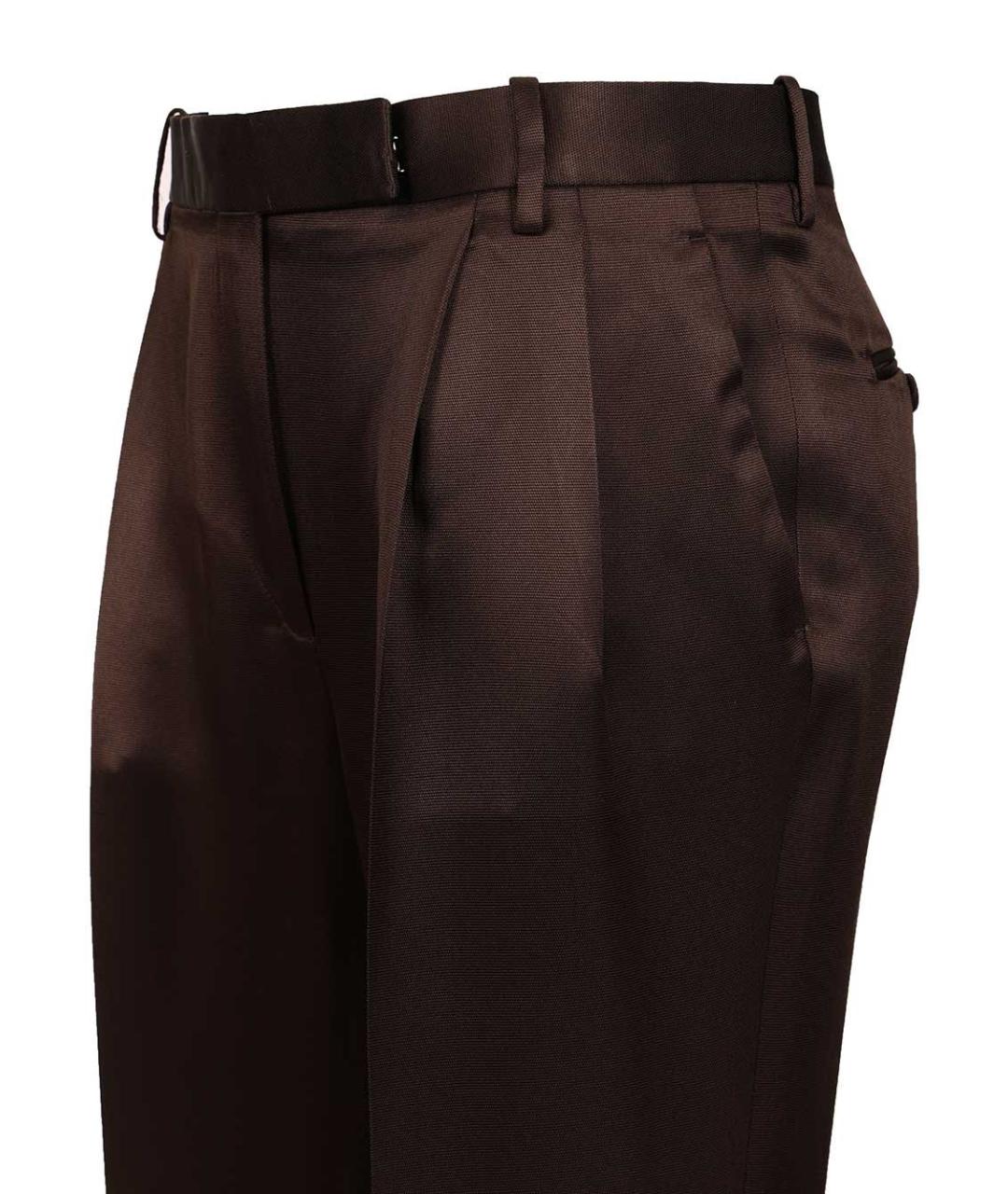 TOM FORD Коричневые шелковые брюки узкие, фото 5