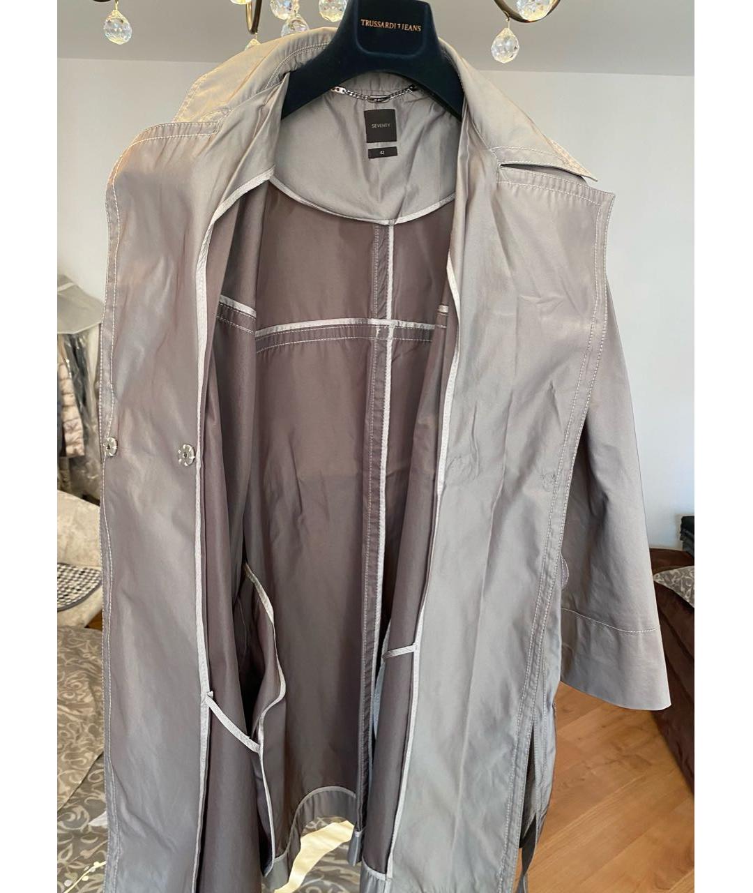 SEVENTY Бежевый полиэстеровый тренч/плащ, фото 5