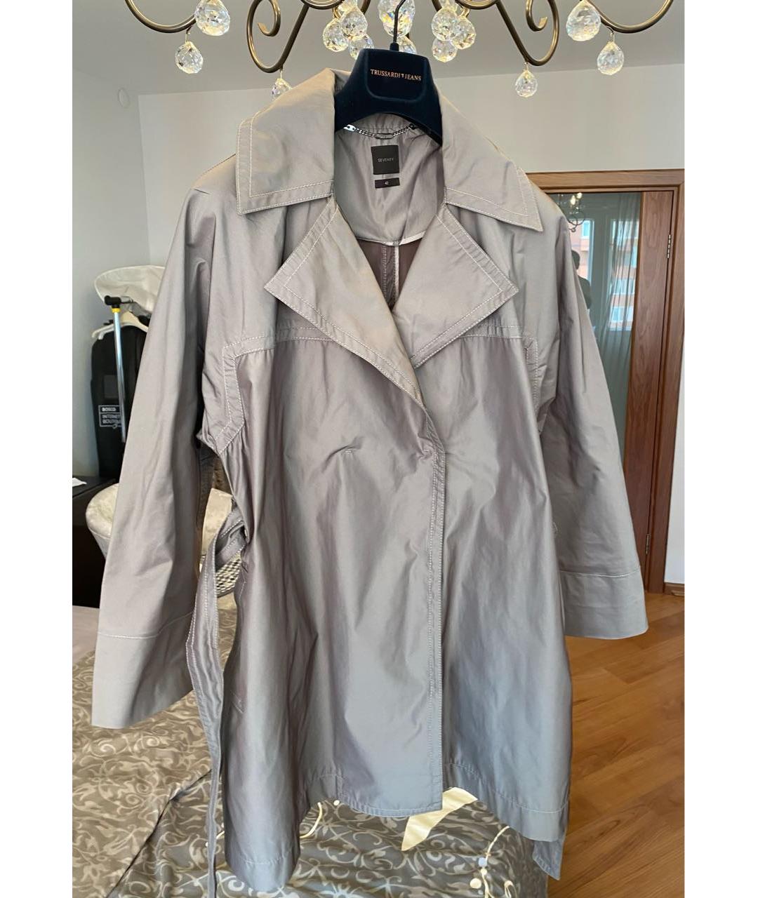 SEVENTY Бежевый полиэстеровый тренч/плащ, фото 4