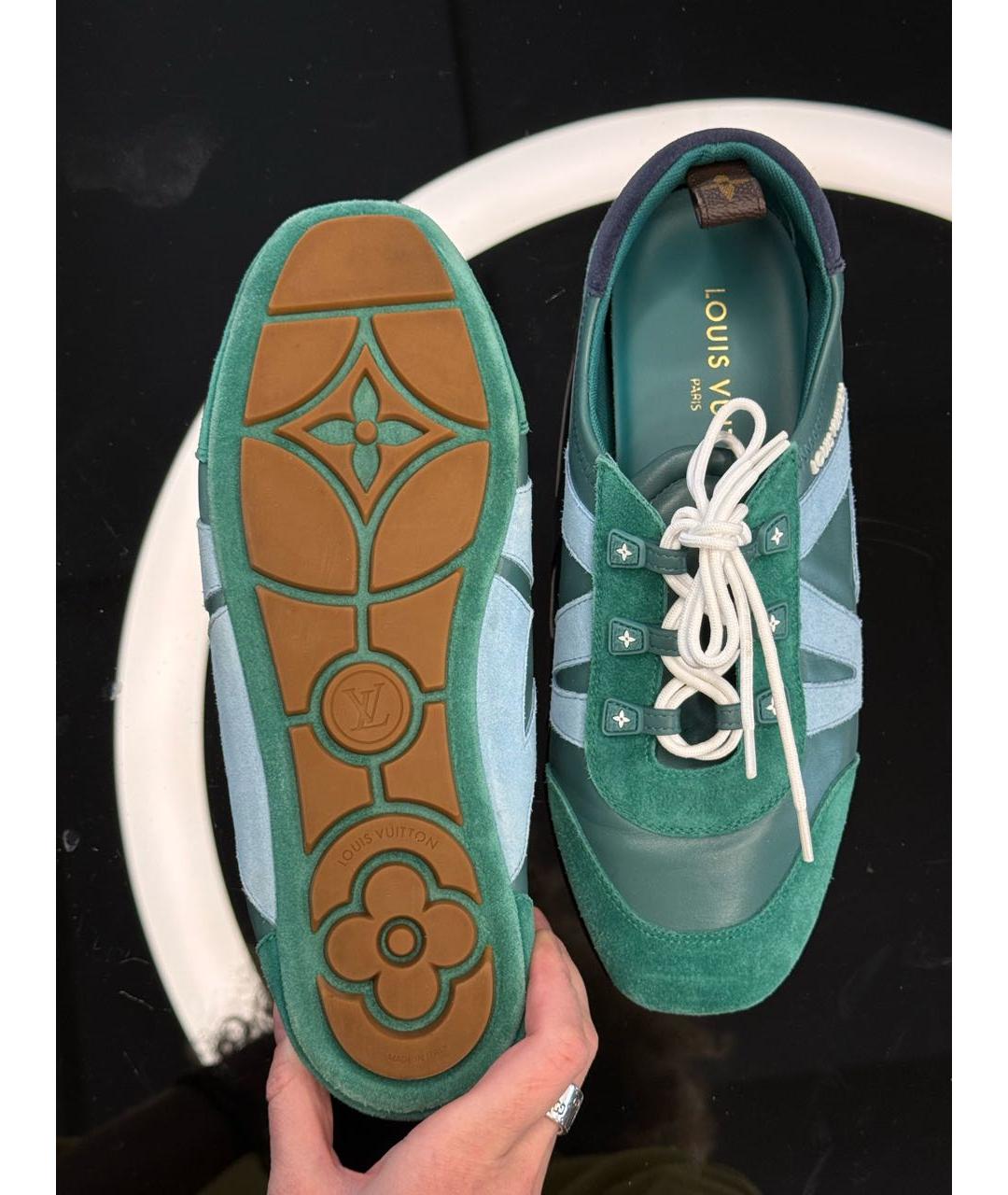 LOUIS VUITTON Зеленые замшевые кеды, фото 8