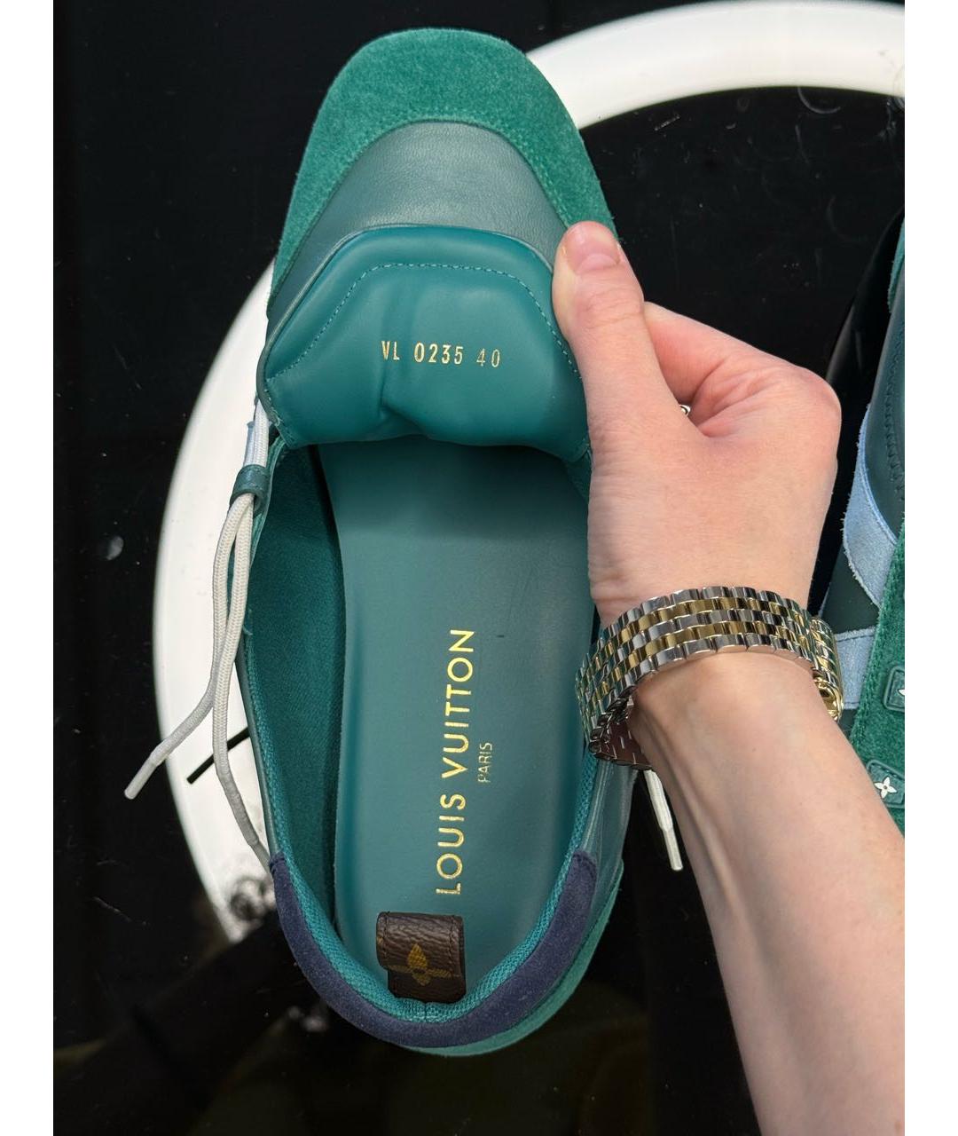 LOUIS VUITTON Зеленые замшевые кеды, фото 7