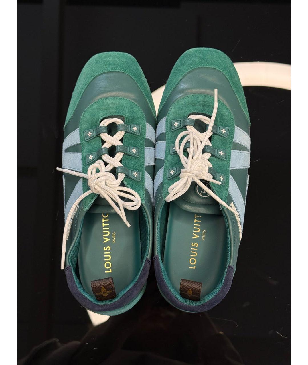 LOUIS VUITTON Зеленые замшевые кеды, фото 3