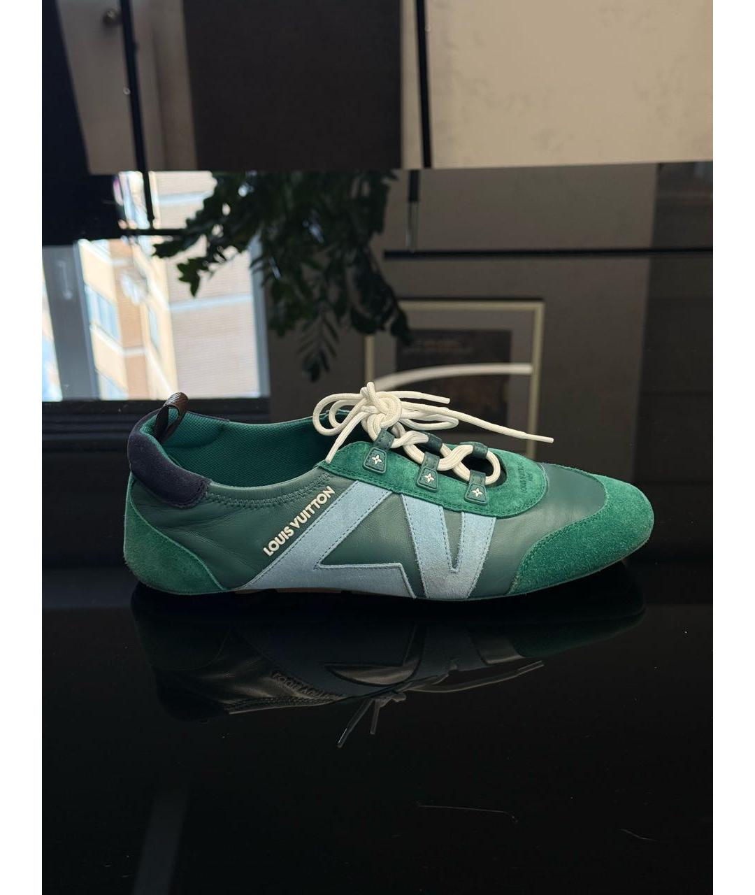 LOUIS VUITTON Зеленые замшевые кеды, фото 9