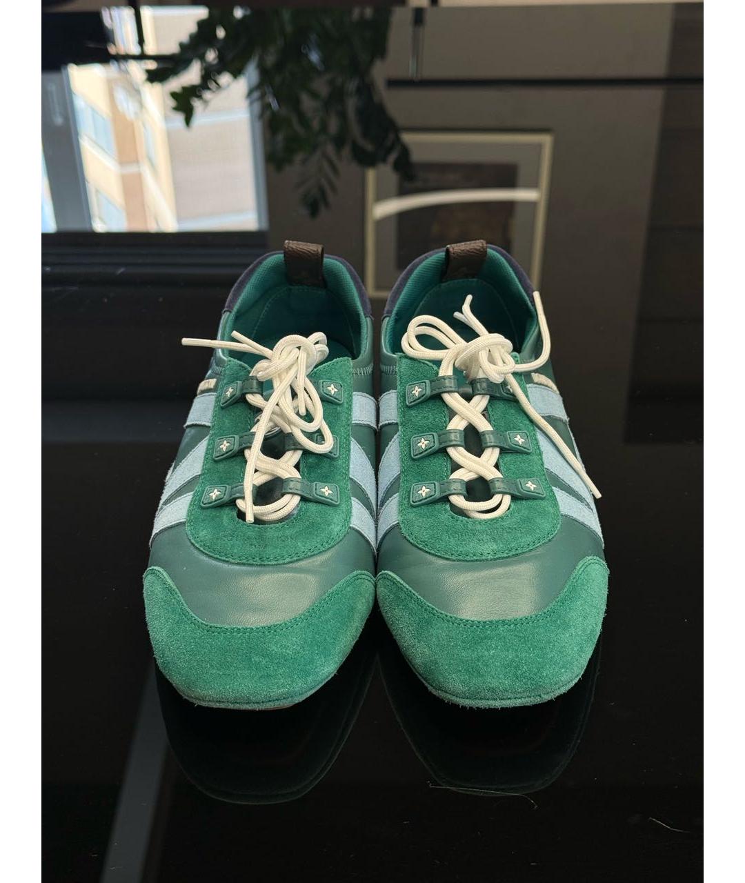 LOUIS VUITTON Зеленые замшевые кеды, фото 2