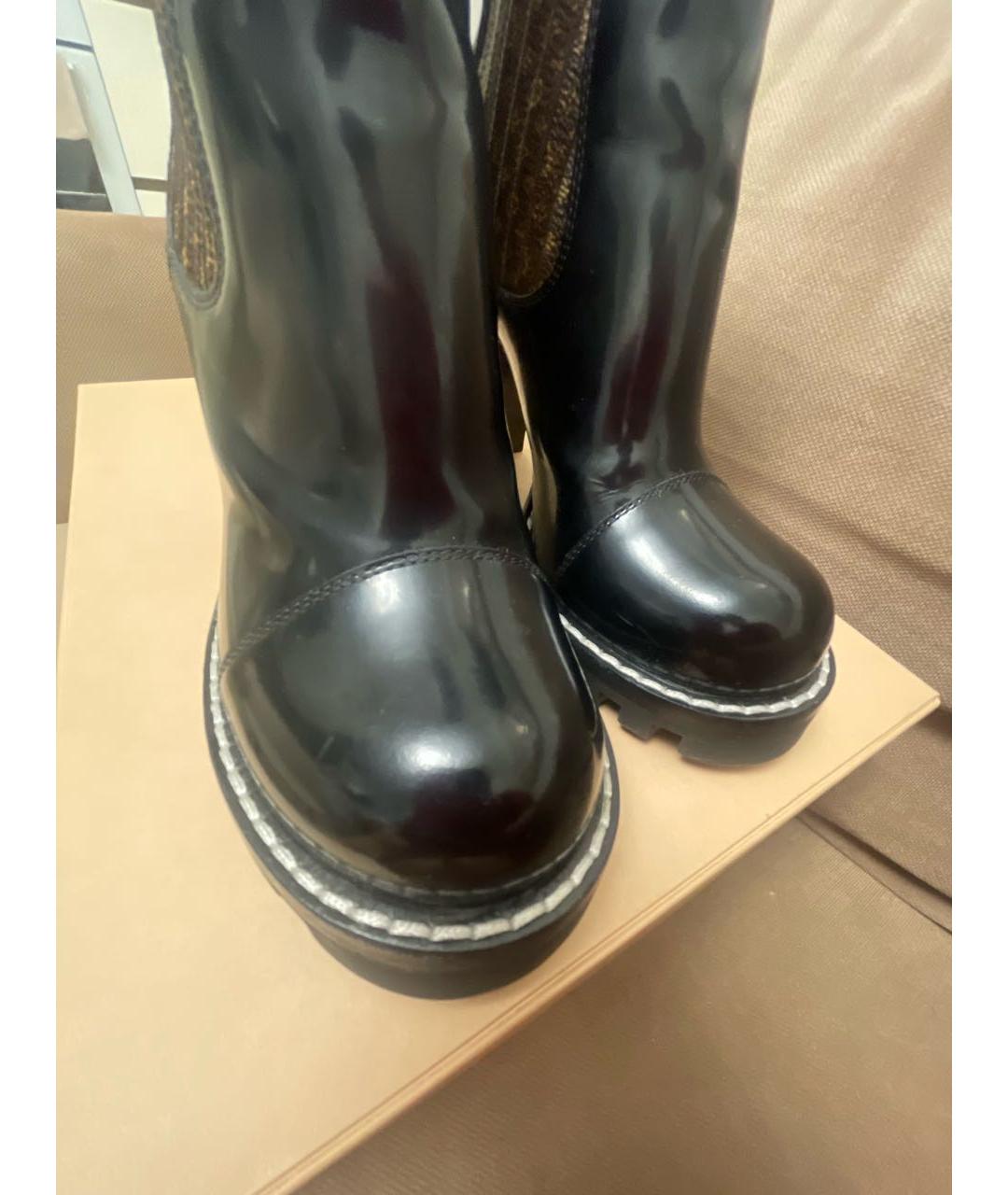 LOUIS VUITTON Черные кожаные полусапоги, фото 5