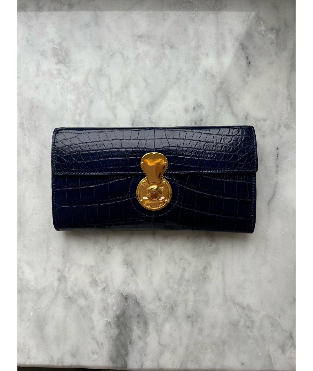RALPH LAUREN Темно-синий кошелек из экзотической кожи, фото 8