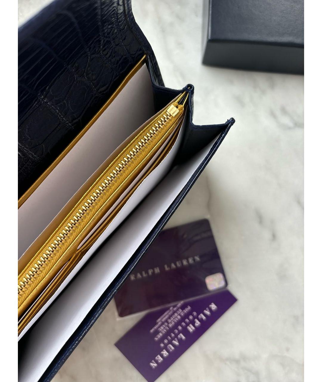 RALPH LAUREN Темно-синий кошелек из экзотической кожи, фото 4