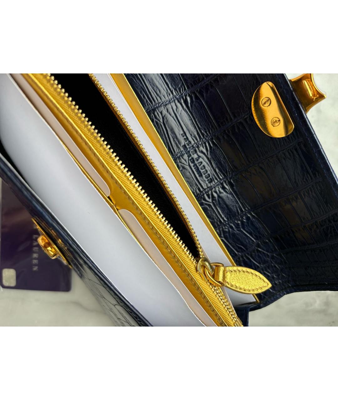 RALPH LAUREN Темно-синий кошелек из экзотической кожи, фото 5