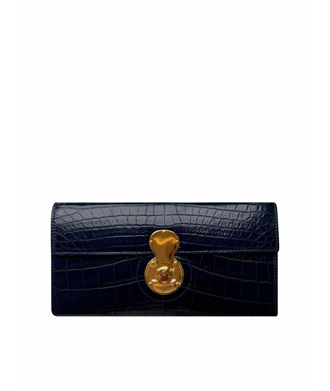 RALPH LAUREN Темно-синий кошелек из экзотической кожи, фото 1