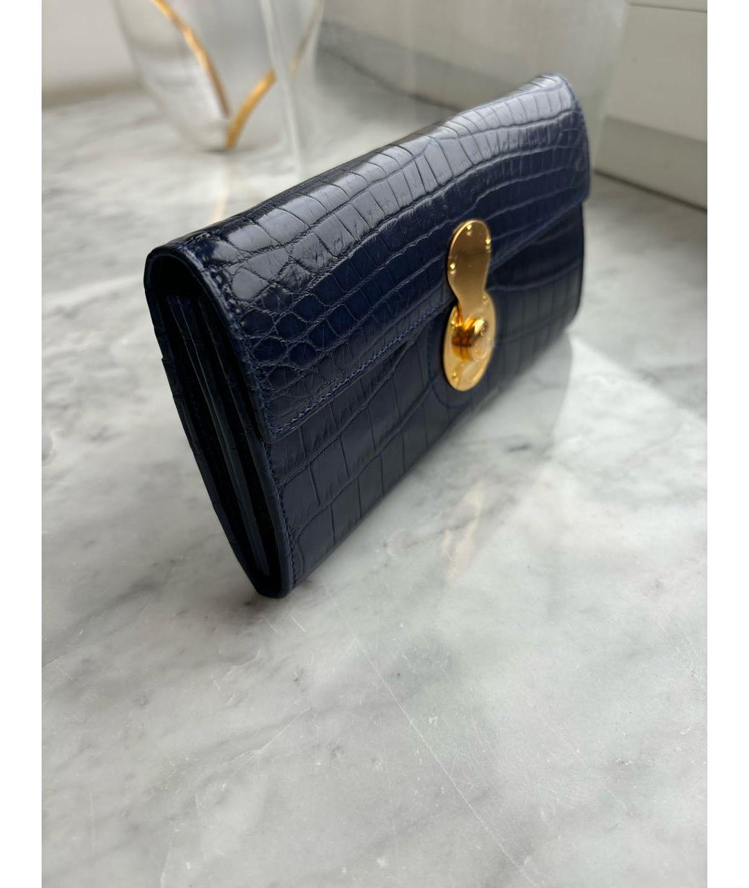 RALPH LAUREN Темно-синий кошелек из экзотической кожи, фото 2