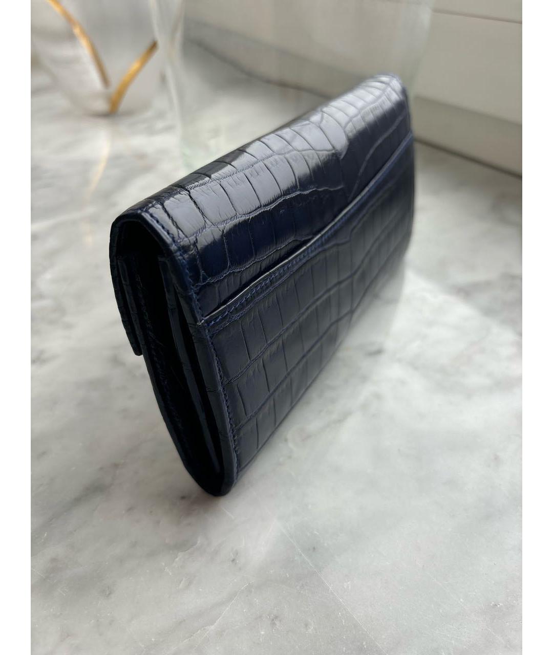 RALPH LAUREN Темно-синий кошелек из экзотической кожи, фото 3