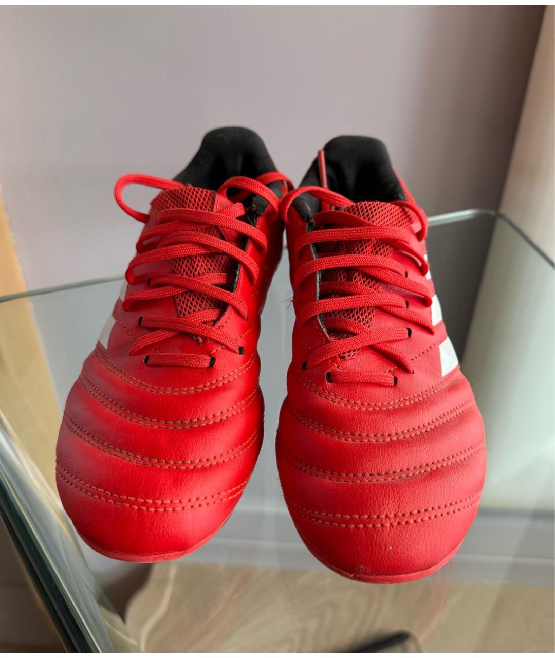 ADIDAS Красные кожаные кеды, фото 2