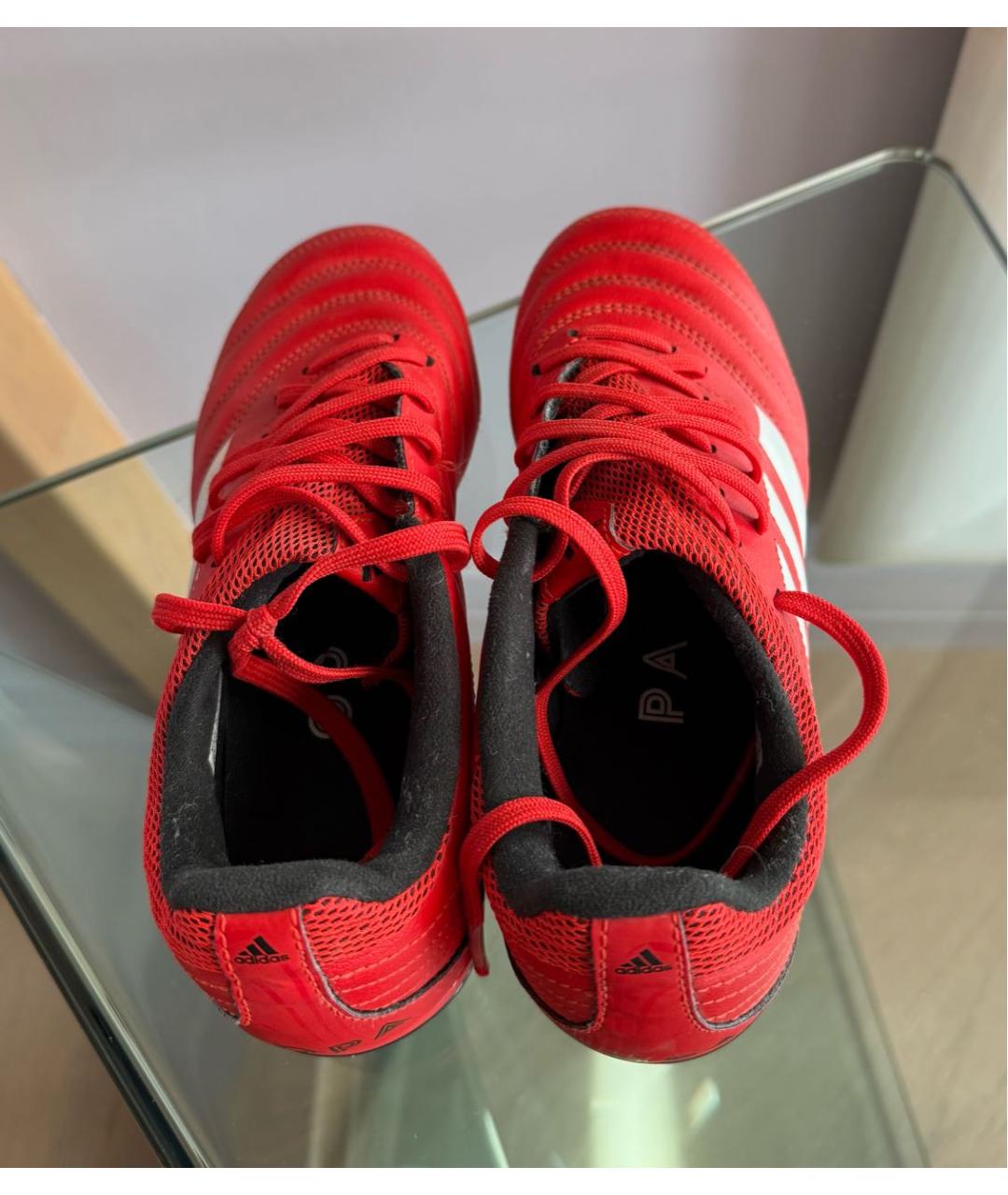 ADIDAS Красные кожаные кеды, фото 3