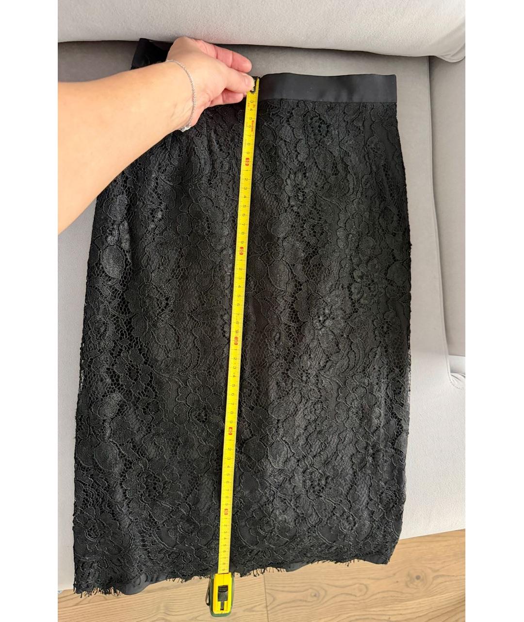 DOLCE&GABBANA Черная шелковая юбка миди, фото 7