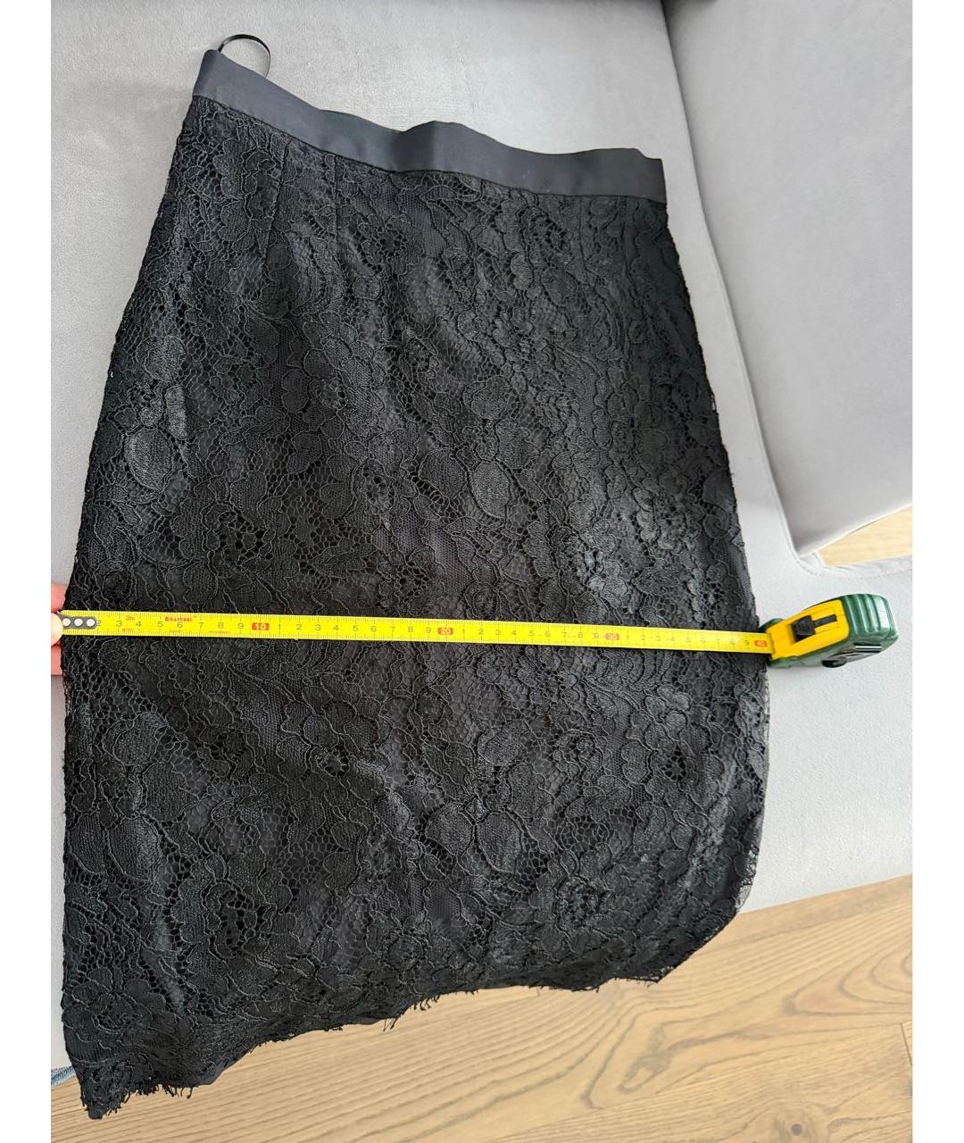 DOLCE&GABBANA Черная шелковая юбка миди, фото 6