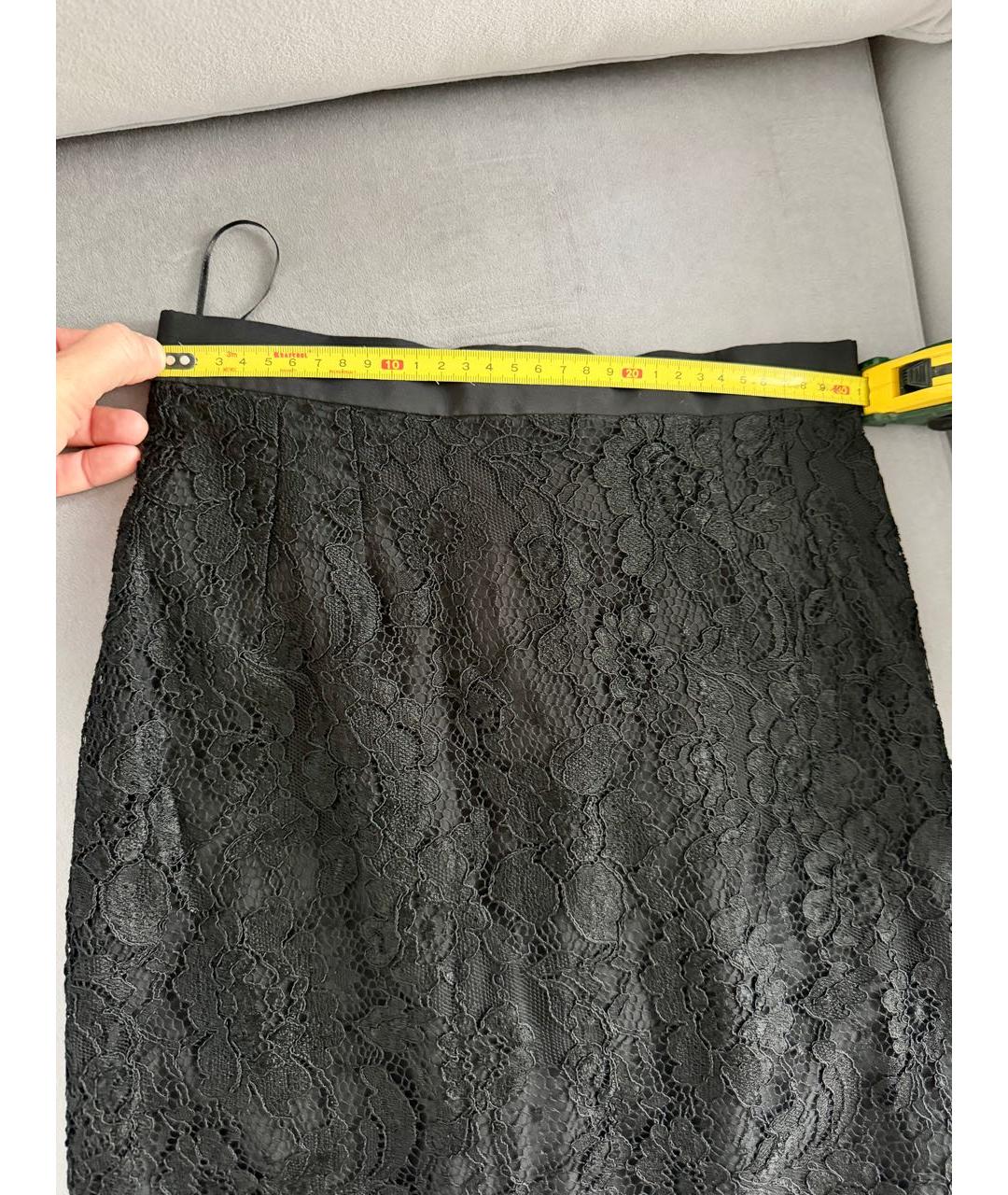 DOLCE&GABBANA Черная шелковая юбка миди, фото 5