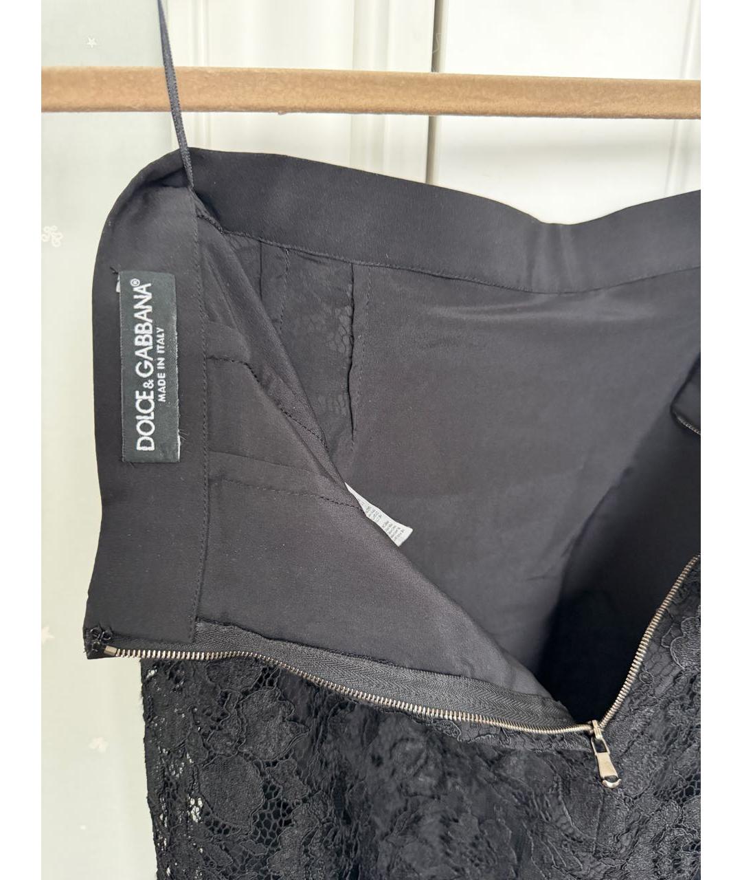 DOLCE&GABBANA Черная шелковая юбка миди, фото 2