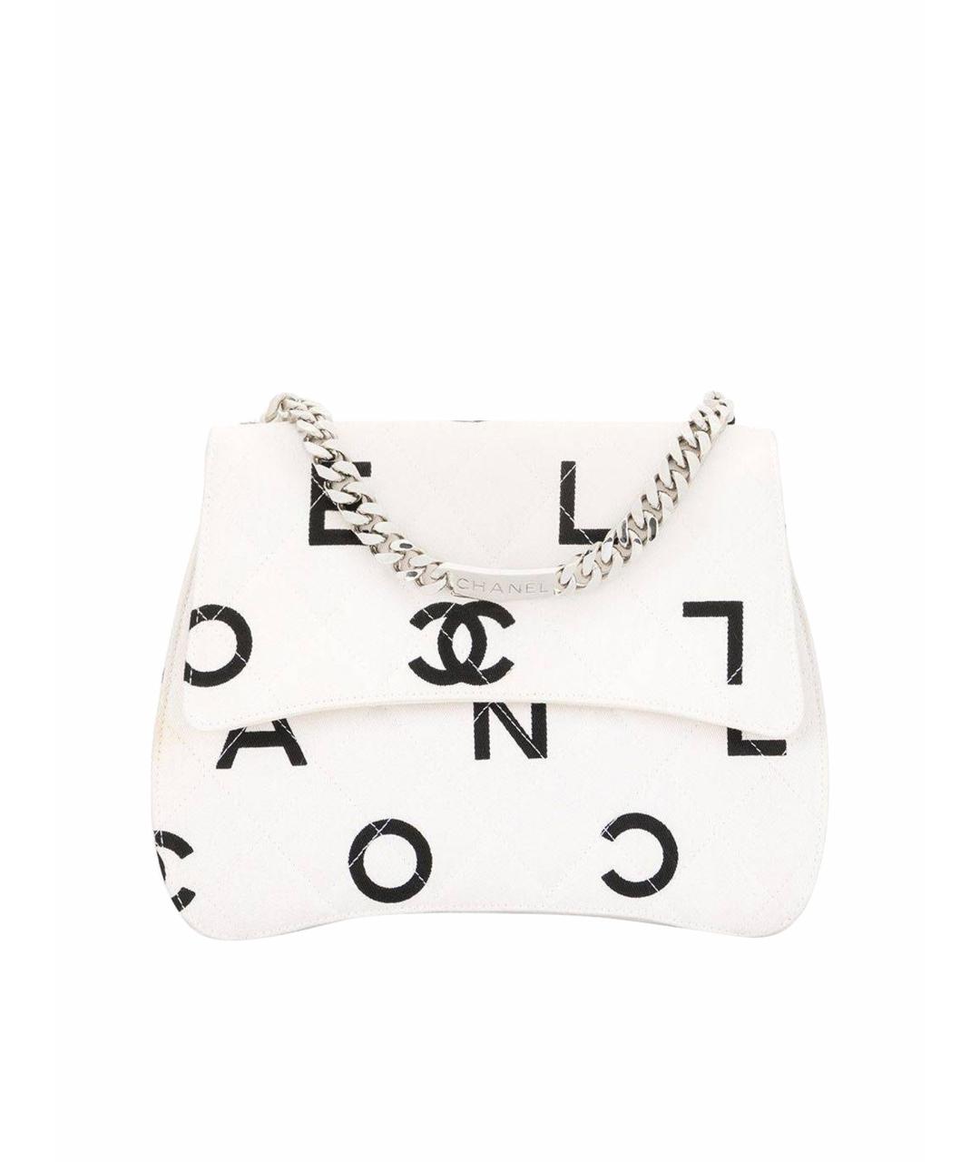 CHANEL Белая тканевая сумка с короткими ручками, фото 1