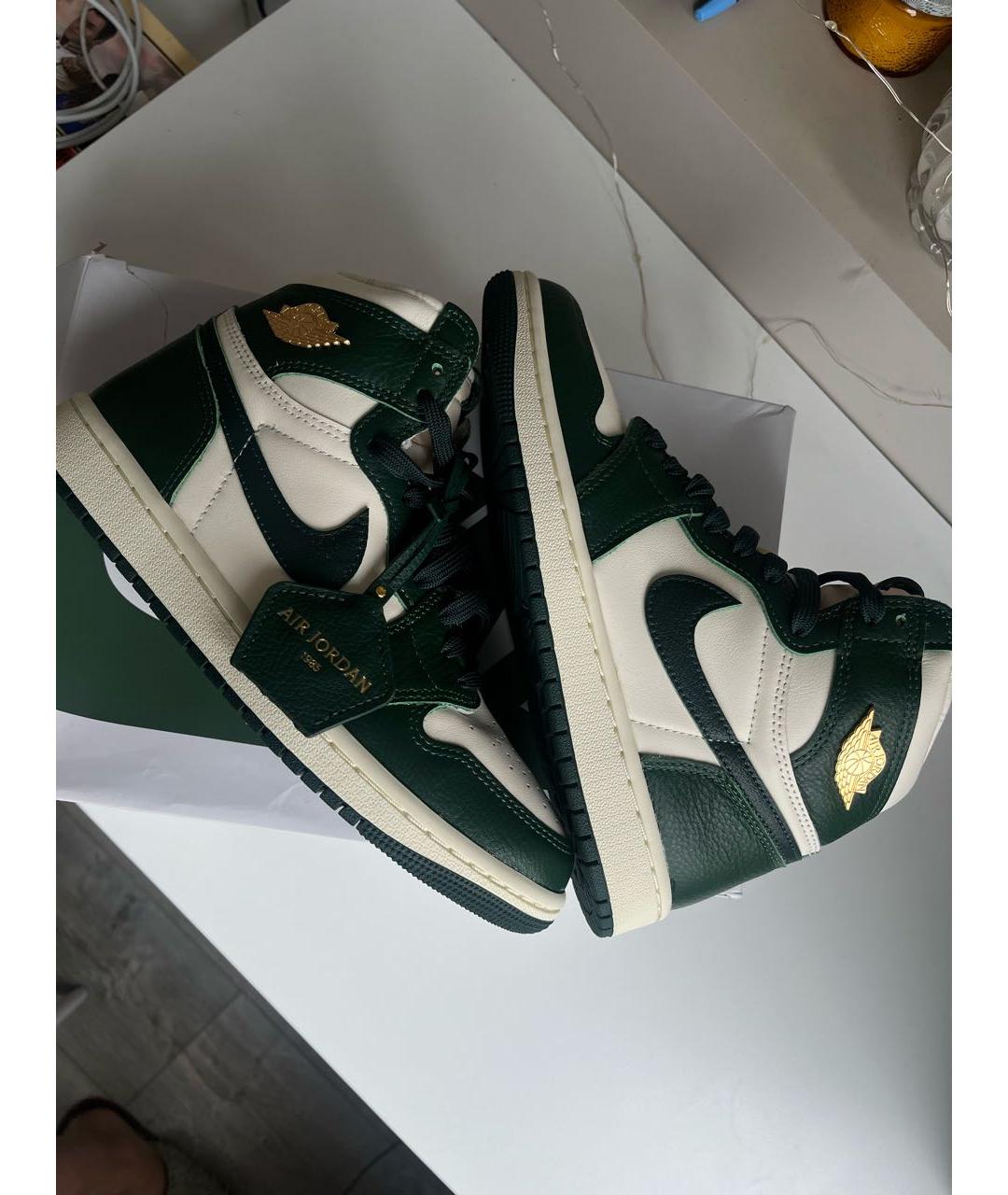 JORDAN Зеленые кроссовки из искусственной кожи, фото 3