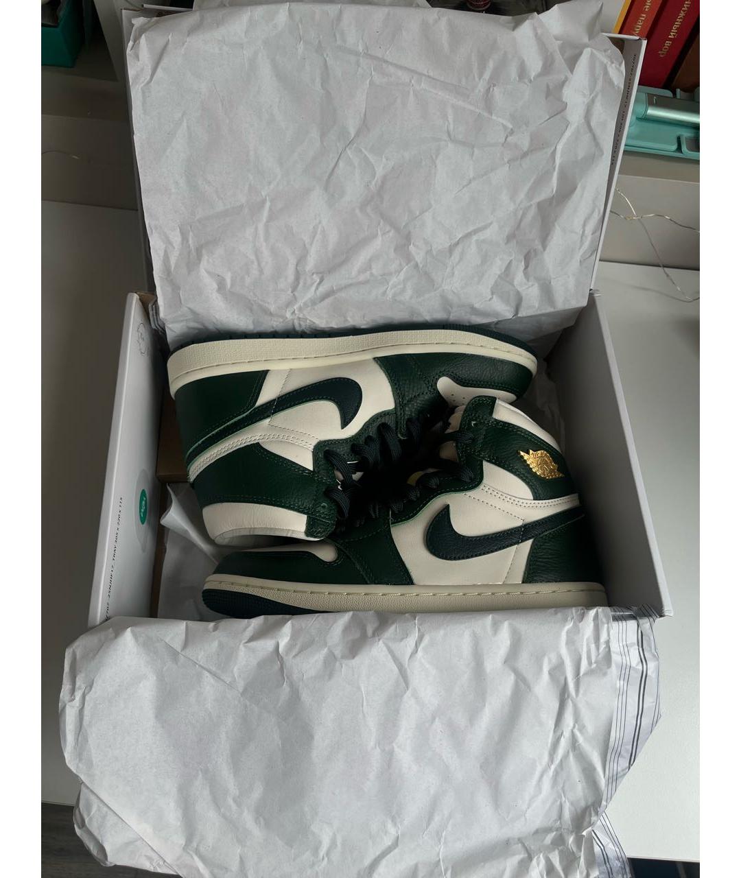 JORDAN Зеленые кроссовки из искусственной кожи, фото 5