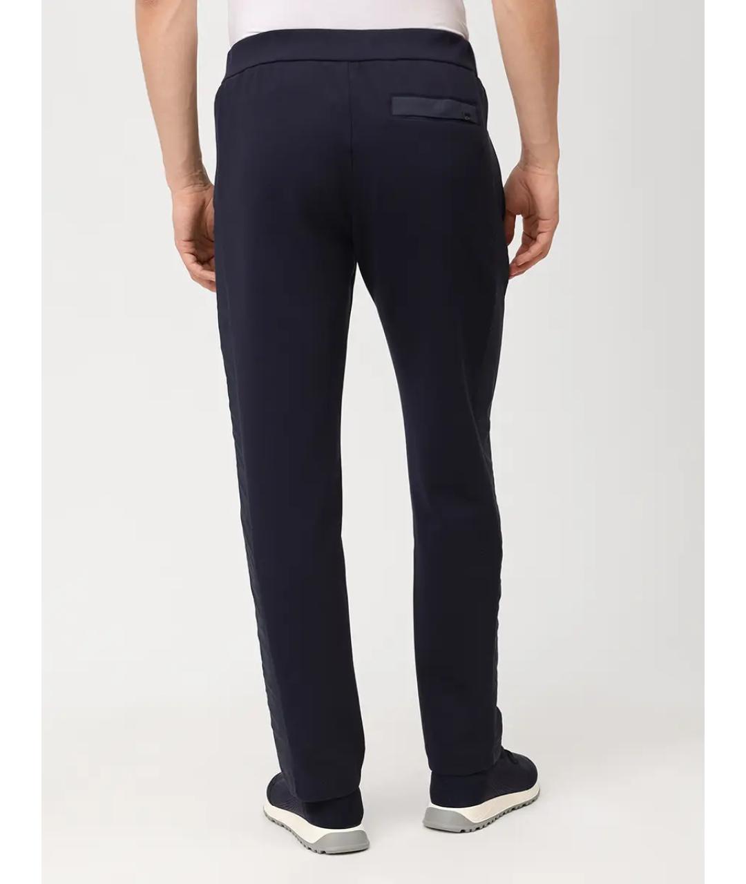 PAUL & SHARK Темно-синие хлопко-эластановые повседневные брюки, фото 3