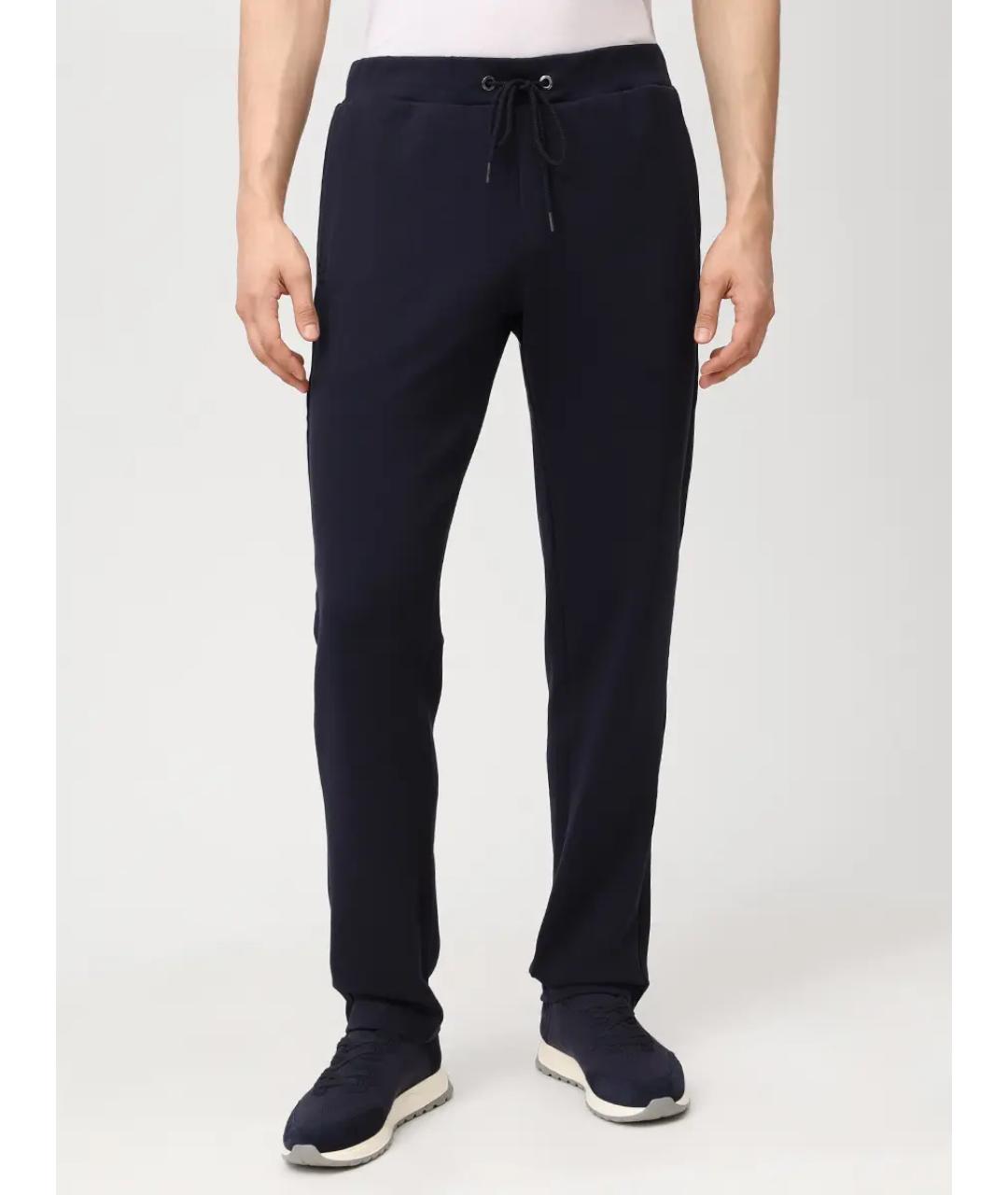 PAUL & SHARK Темно-синие хлопковые повседневные брюки, фото 4