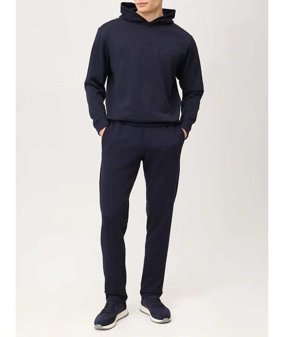 PAUL & SHARK Темно-синие хлопковые повседневные брюки, фото 2