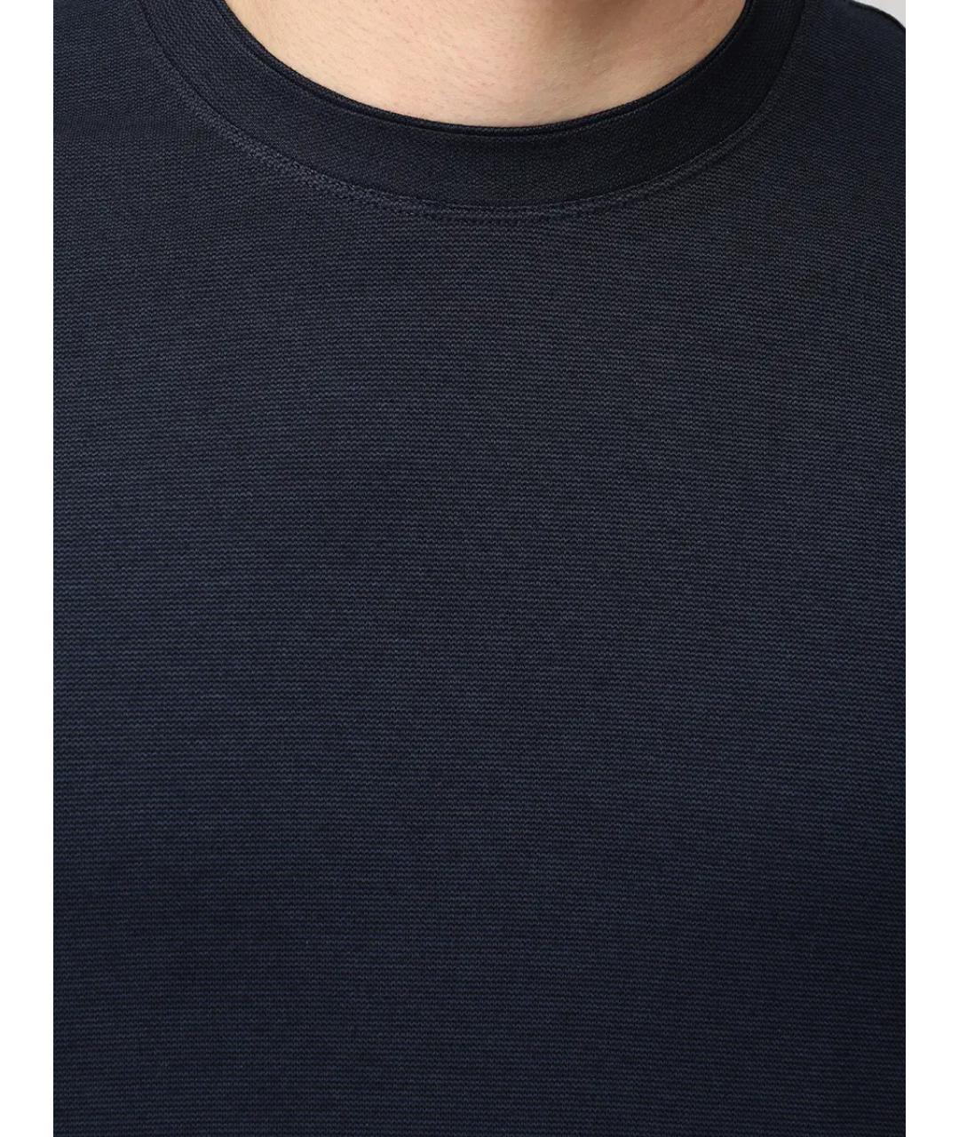 PAUL & SHARK Темно-синяя хлопковая футболка, фото 5