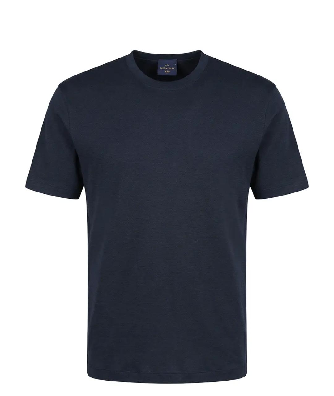 PAUL & SHARK Темно-синяя хлопковая футболка, фото 1