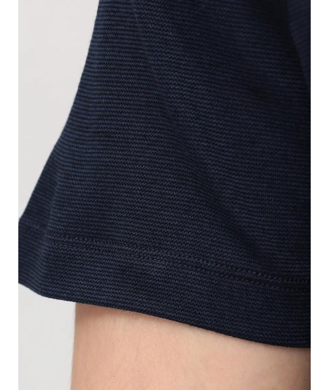 PAUL & SHARK Темно-синяя хлопковая футболка, фото 6