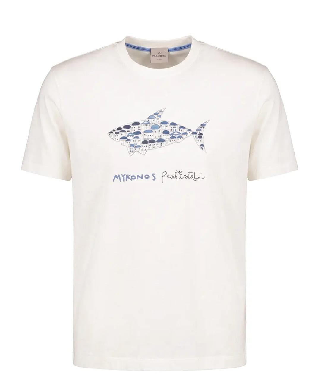 PAUL & SHARK Белая хлопковая футболка, фото 1
