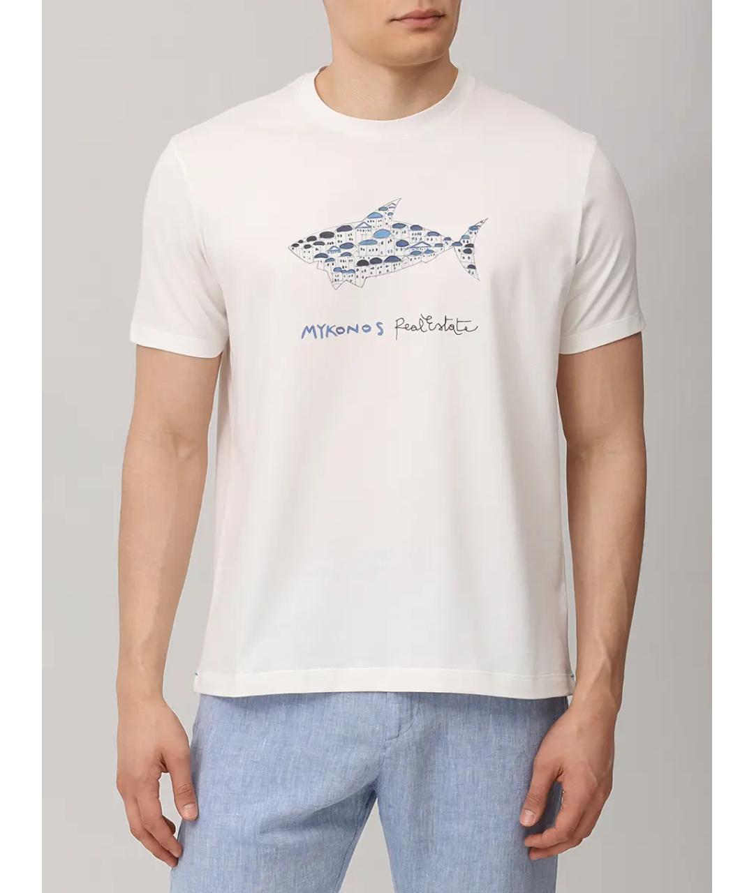 PAUL & SHARK Белая хлопковая футболка, фото 4