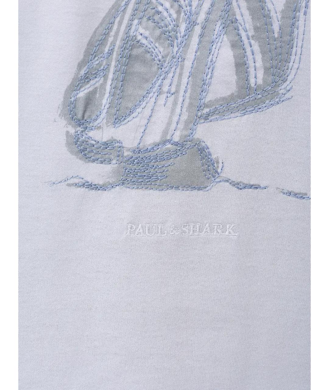 PAUL & SHARK Голубое хлопковое поло с длинным рукавом, фото 6
